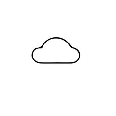 Aufkleber - A simple black outline drawing of a cloud with rounded edges isolated on a plain white background space