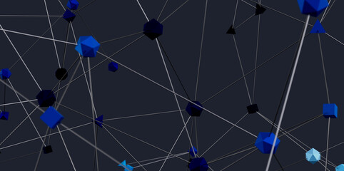 Poster - Abstract 3D rendering of a network connection. Ideal for technology, data, and connectivity concepts.