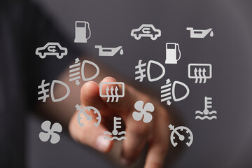 Poster - Learn the meanings of common car dashboard warning lights and symbols to ensure safe driving and prevent costly repairs.
