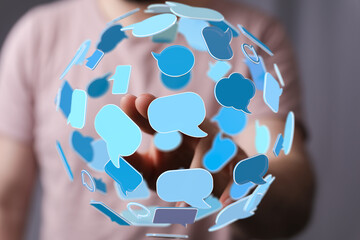 Aufkleber - Seamless communication, worldwide connections.  Engage and interact using digital tools.