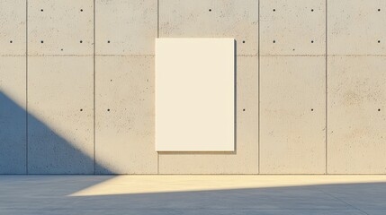 Poster - Minimalist Interior with Blank Canvas on Concrete Wall for Art Display and Creative Inspiration
