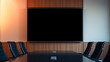 © ArtisticLens - Blank mock up tv screen in meeting room interior background
