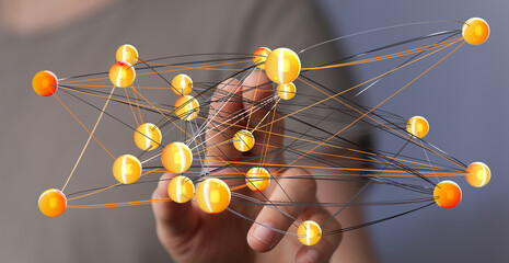 Aufkleber - Abstract image of a network connection.  Perfect for technology, communication, and global concepts.