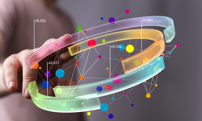 Poster - Abstract image of data points and connections, ideal for technology, analytics, and network concepts.