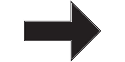 Poster - Long arrow. Black arrow pointing right. Black large arrow pointing right. Bold thine long arrow. Flat style long arrow symbol on a white background. Vector illustrator.