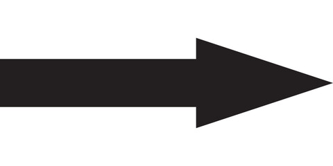 Poster - Long arrow. Black arrow pointing right. Black large arrow pointing right. Bold thine long arrow. Flat style long arrow symbol on a white background. Vector illustrator.