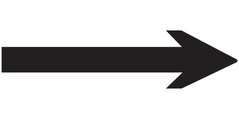 Poster - Long arrow. Black arrow pointing right. Black large arrow pointing right. Bold thine long arrow. Flat style long arrow symbol on a white background. Vector illustrator.