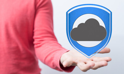 Aufkleber - Protecting your data in the cloud.  Ensuring security and privacy.