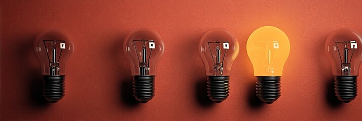 Poster - Creative Business Solutions A Glowing Idea Illuminated by Filament Bulbs for Inspiration