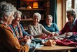 © starush - Group of elderly women enjoying a knitting or craft session together indoors