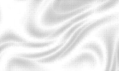Poster - Monochrome gradient halftone dots background. Vector illustration. Big wave