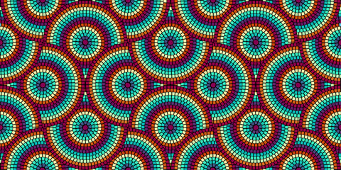 Poster - Seamless pattern with mosaic tiles, editable template. Ancient mosaic ceramic tile pattern. Vector illustration graphic mosaic