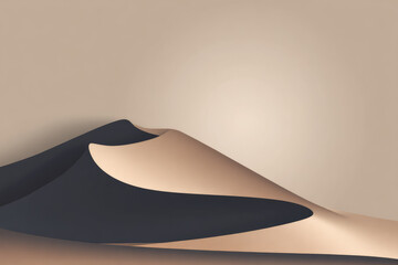 Aufkleber - Minimalist sand dune curves in golden sunset light create serene and elegant landscape. smooth, flowing lines and warm tones evoke sense of tranquility and natural beauty