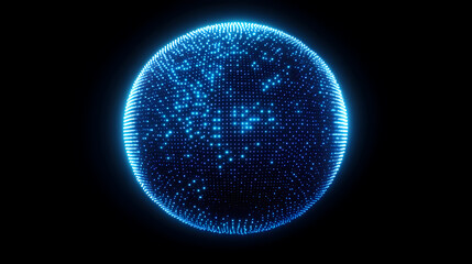 Wall Mural - Digital Globe Projection in a Dark Background