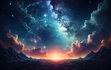 Wall Mural - Colorful Space background 