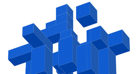 Fototapete - abstract architecture modular construction 3d