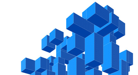 Fototapete - abstract architecture modular construction 3d