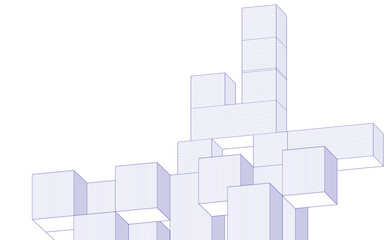 Fototapete - abstract architecture modular construction 3d