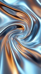 Poster - Metallic surface undulating with smooth texture, gleaming under warm illumination, radiating sophisticated luxury