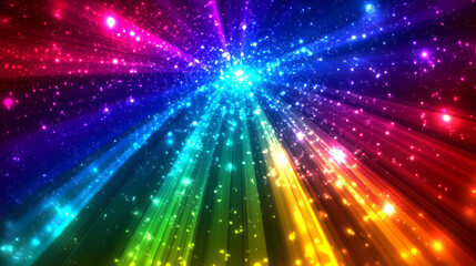 Wall Mural - Colorful Sparkling Cosmic Rays