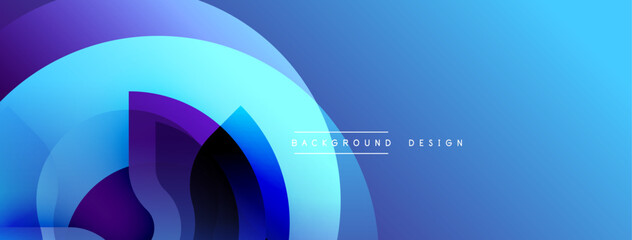 Aufkleber - Abstract blue layers create dynamic visual effect. Gradient shades suggest depth, modern design elements present.