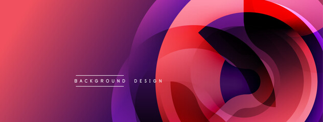 Poster - Abstract fluid shapes, vibrant colors blend. Modern design features overlapping circles, gradients. Background suggests energy, movement.