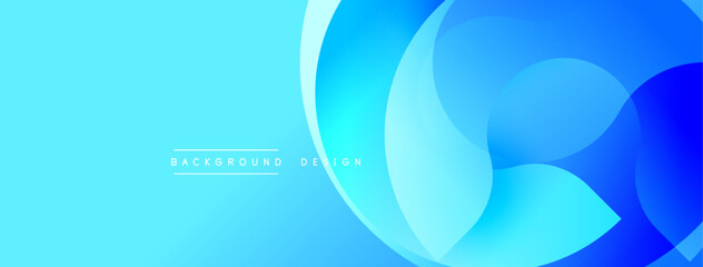 Aufkleber - Abstract blue background. Overlapping circles create dynamic gradient effect. Modern design suitable for banners, presentations.