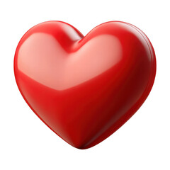 Leinwandbilder - 3d realistic red heart shape isolated on transparent background