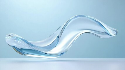 Poster - Serene Water Splash: A fluid and elegant wave of water, captured in a studio setting, appears to dance gracefully against a calming backdrop. This visual symphony evokes purity and tranquility.