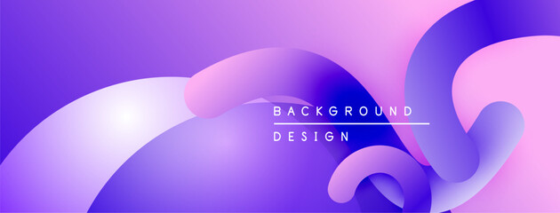 Aufkleber - Abstract purple background. Smooth flowing shapes create dynamic visual effect. Gradient colors blend seamlessly. Modern design element.