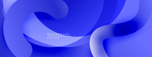 Aufkleber - Abstract blue waves create flowing shapes. Modern design, smooth gradients, dynamic composition. Perfect backdrop for projects.
