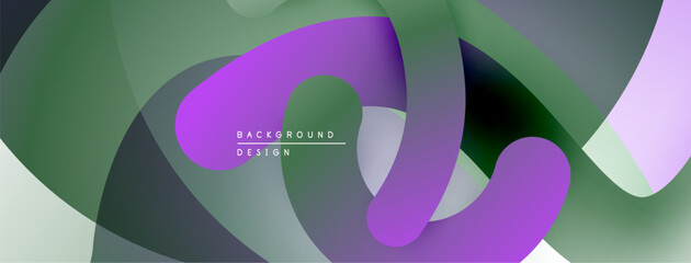 Aufkleber - Abstract fluid shapes overlap, creating vibrant color gradients. Modern design elements suggest movement, depth, visual harmony.