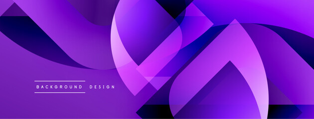 Poster - Abstract purple design features flowing shapes, gradients, dynamic composition. Modern background suitable for digital projects.
