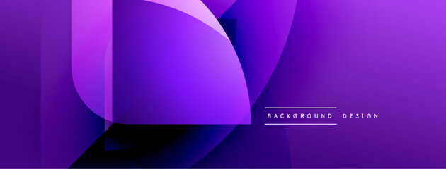 Aufkleber - Abstract purple design. Overlapping shapes create dynamic visual effect. Modern gradient background suitable for digital projects.
