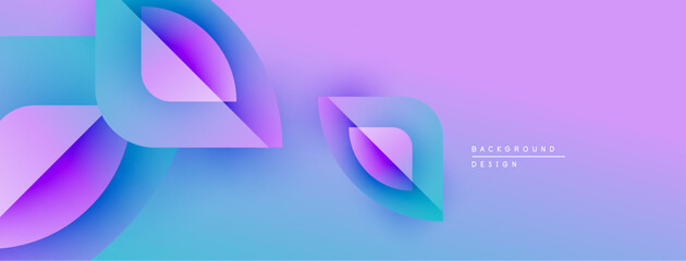 Aufkleber - Abstract gradient shapes overlap, creating dynamic purple, blue visual. Modern design element for backgrounds, presentations.