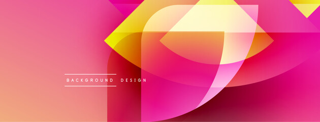 Aufkleber - Abstract fluid shapes, vibrant pinks, oranges, yellows create dynamic background. Modern design elements suggest energy, flow.