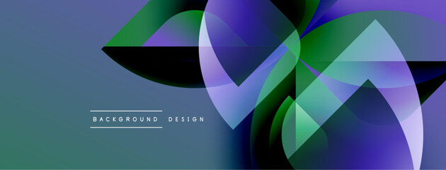 Aufkleber - Abstract flowing shapes, vibrant colors. Modern design elements create dynamic visual experience. Gradient blends, smooth transitions.