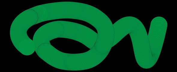 Poster - A green unbroken minimalist doodle style illustration on a dark background. Repeating cheerful circles create a visual rhythm. vectors