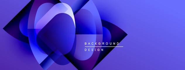Aufkleber - Abstract blue design features overlapping shapes, gradients. Modern aesthetic, suitable for backgrounds, presentations, digital art.