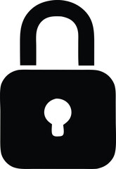 Poster - Simple black padlock icon illustration digital graphic design