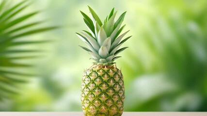 Poster - Pineapple Freshness: A single, vibrant pineapple stands proudly, a symbol of tropical freshness and natural sweetness, its spiky crown and textured body capturing the essence of exotic delight.