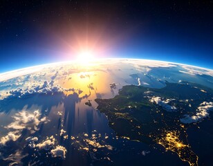 earth sunrise over europe