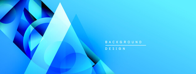Aufkleber - Abstract blue shapes overlap, creating dynamic visual effect. Gradient background adds depth, modern aesthetic. Simple text reads background design.