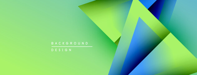 Aufkleber - Abstract gradient background. Bright green transitions to blue. Geometric shapes overlap creating dynamic visual effect. Modern design element.