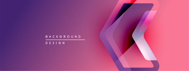 Poster - Abstract gradient background. Overlapping layers create dynamic visual effect. Pink, purple hues dominate composition. Modern design element.