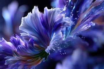 Poster - Colorful abstract design of flowing shapes and patterns in purple and blue tones