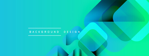 Aufkleber - Abstract gradient background. Overlapping squares create dynamic visual effect. Modern design elements suggest innovation, technology.