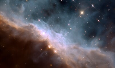 Wall Mural - dramatic close-up of a dusty nebula, generative ai