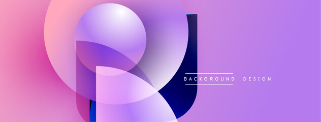 Aufkleber - Abstract gradients blend, creating dynamic shapes. Purple, pink hues dominate composition. Modern design elements present visual harmony.