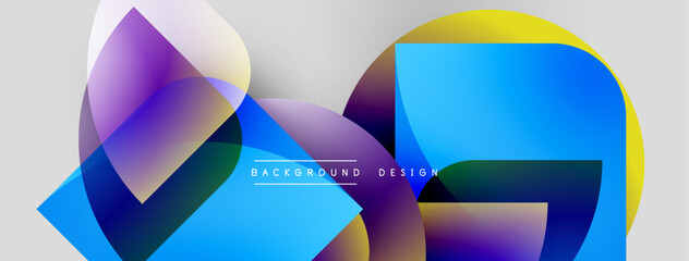 Leinwandbilder - Abstract shapes overlap, creating vibrant color gradients. Modern design elements suggest dynamic composition, smooth transitions.
